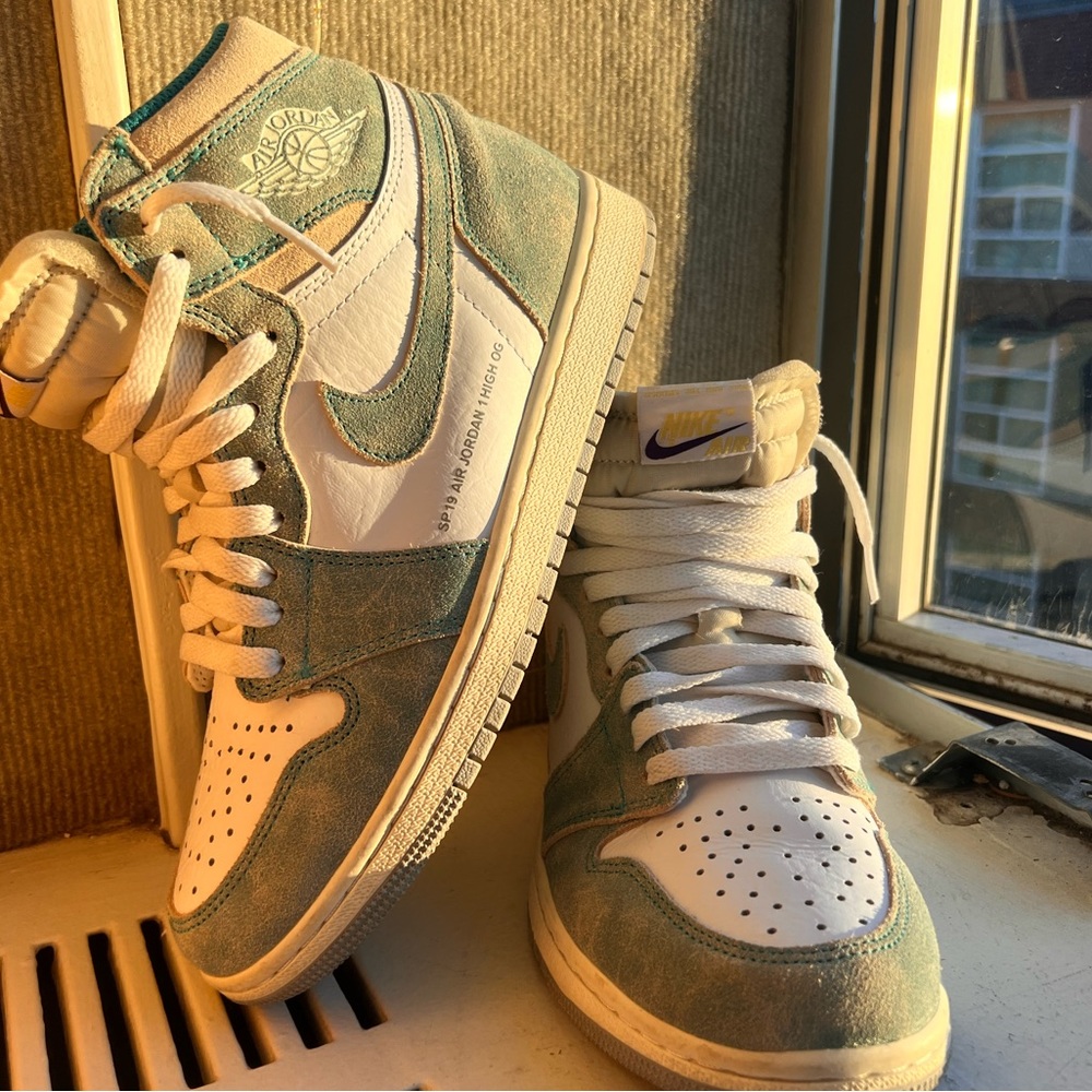 barley used air jordan 1 retro high OG ‘turbo green’